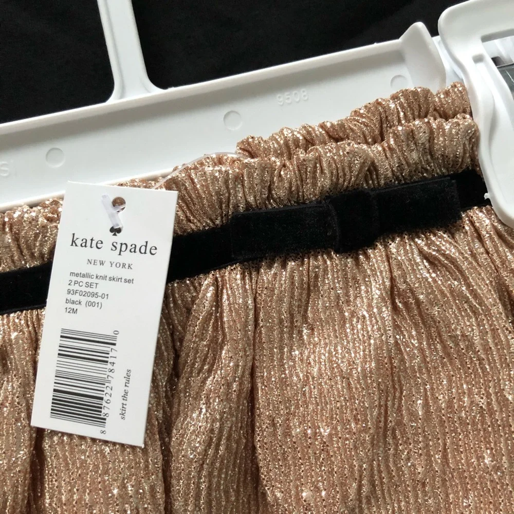 NWT Kate Spade infant metallic skirt set
